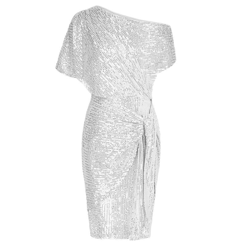 Ametyst | Elegant Sequined  Off-Shoulder Bodycon Party Dress