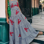 Elara | Embroidered Summer Midi Dress