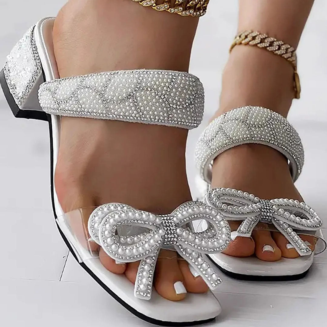 Luna | Women's Pearl Bow Sandals 3