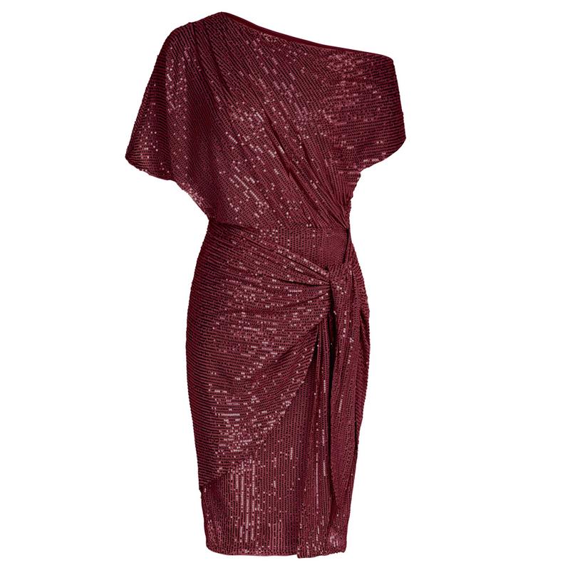 Ametyst | Elegant Sequined  Off-Shoulder Bodycon Party Dress