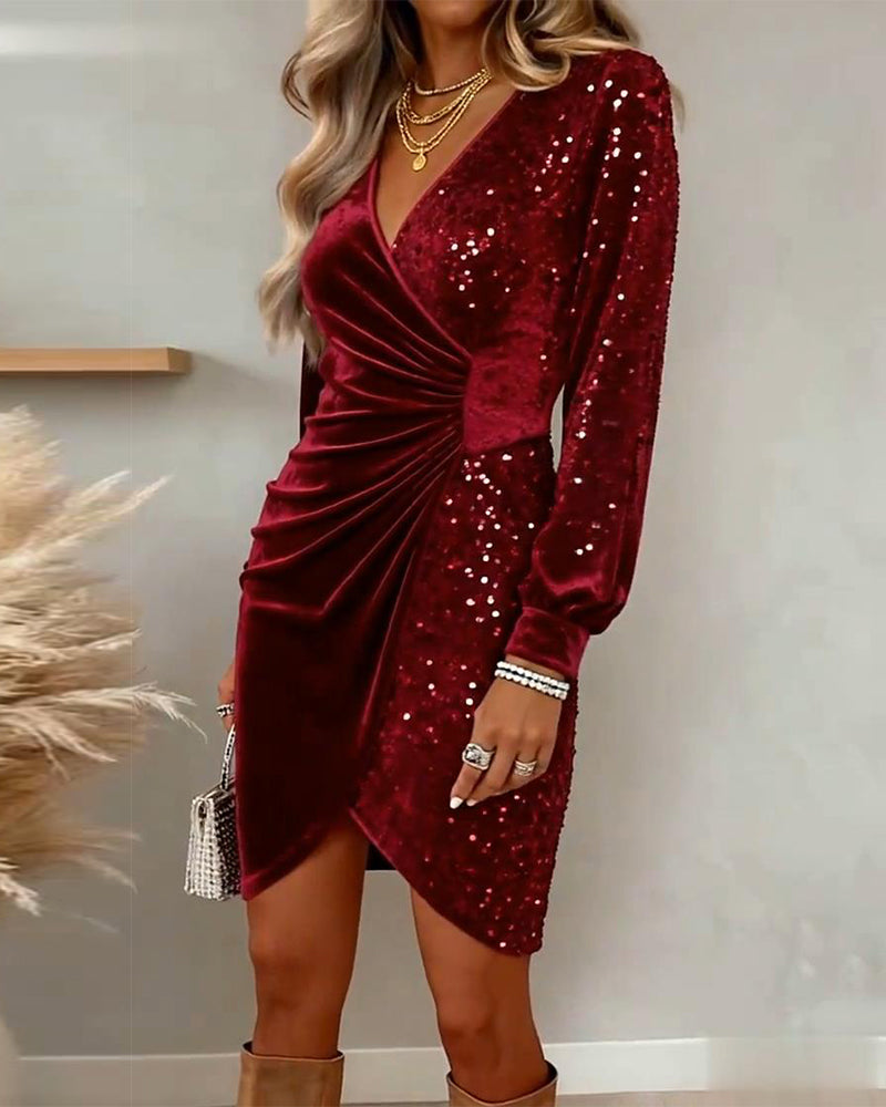 Sereena | Velvet Sequin Dress