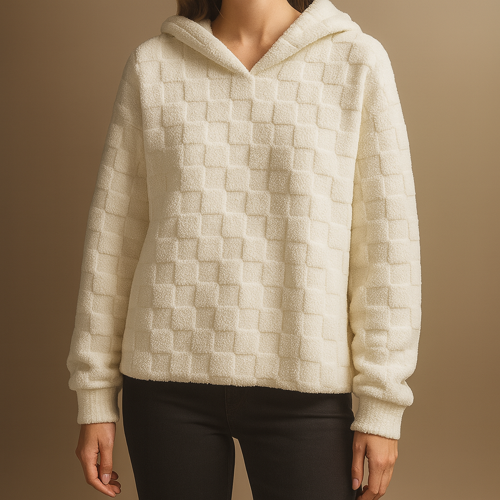 Alveron | Soft checker-patterned hoodie