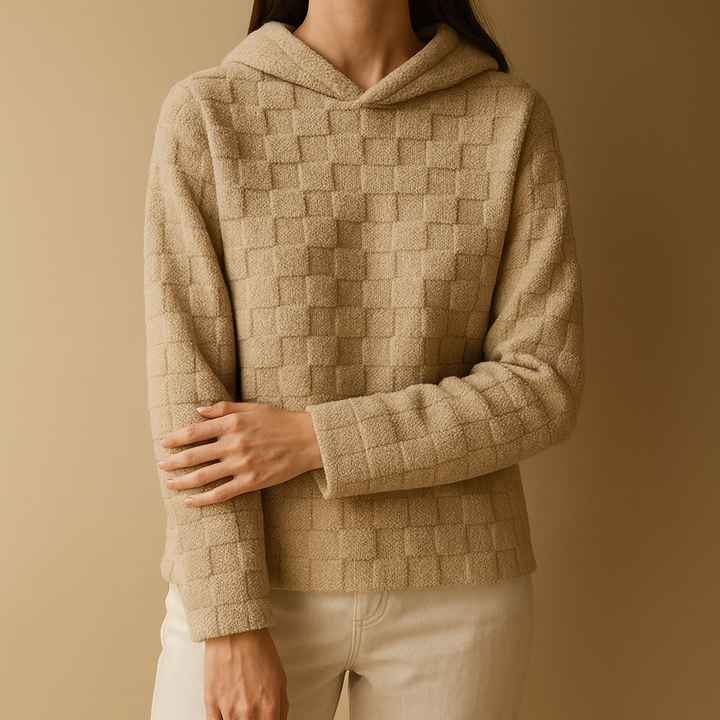 Alveron | Soft checker-patterned hoodie