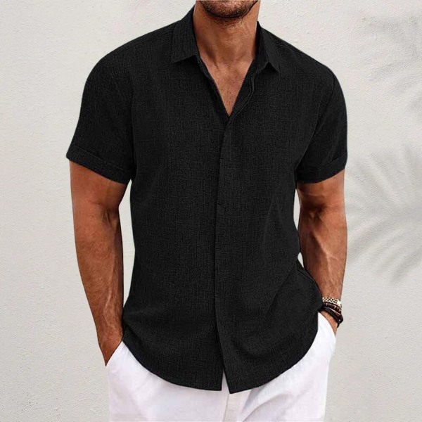 Nikolaj | Mens White Short Sleeve Shirt-2