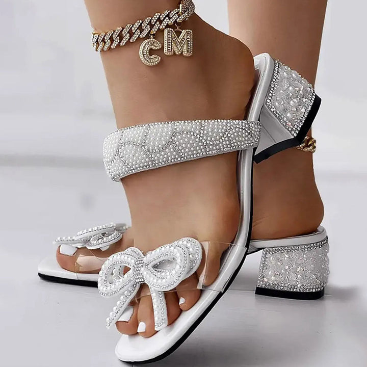 Luna | Women's Pearl Bow Sandals 4