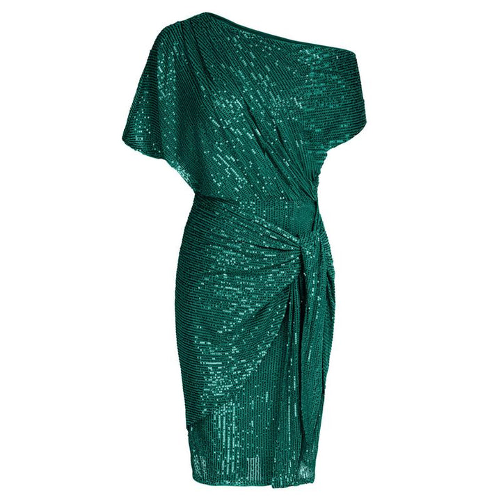 Ametyst | Elegant Sequined  Off-Shoulder Bodycon Party Dress