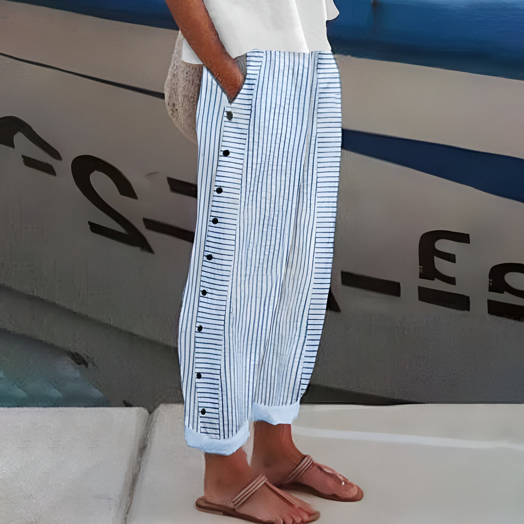 Sandrine | White Linen Pants Women 1