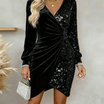 Sereena | Velvet Sequin Dress