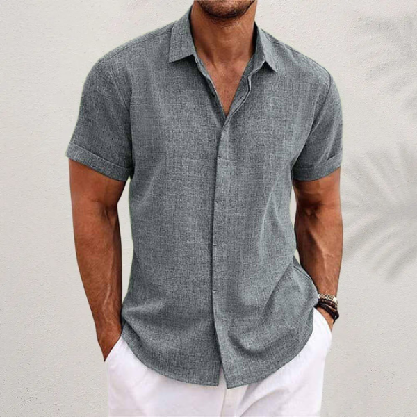 Nikolaj | Mens White Short Sleeve Shirt-3