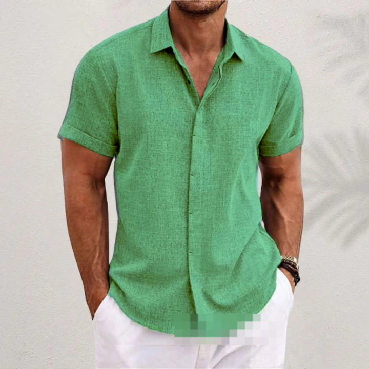 Nikolaj | Mens White Short Sleeve Shirt-1