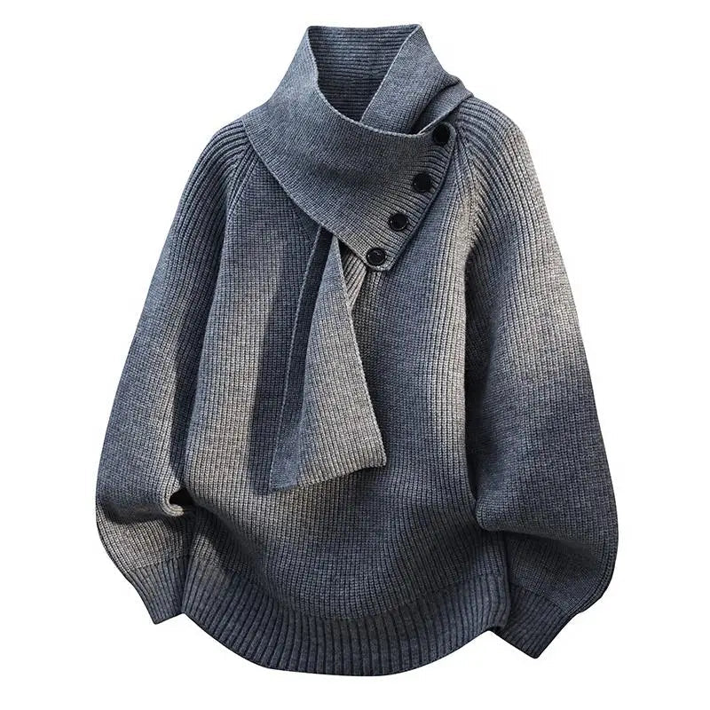 Ariane – Elegant knitted sweater with shawl collar 1