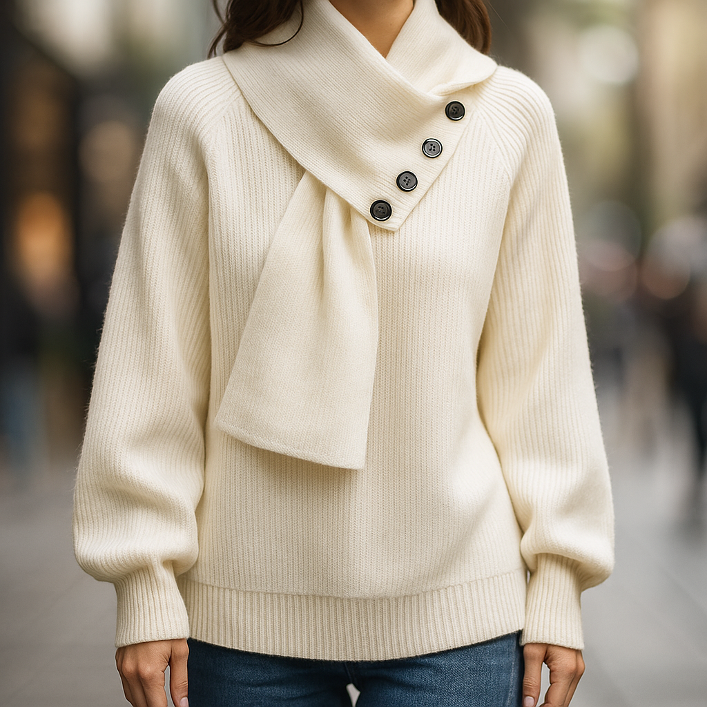 Ariane – Elegant knitted sweater with shawl collar 4