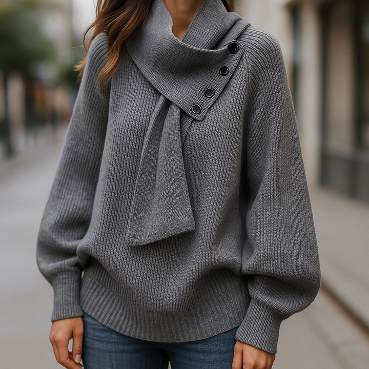 Ariane – Elegant knitted sweater with shawl collar 5