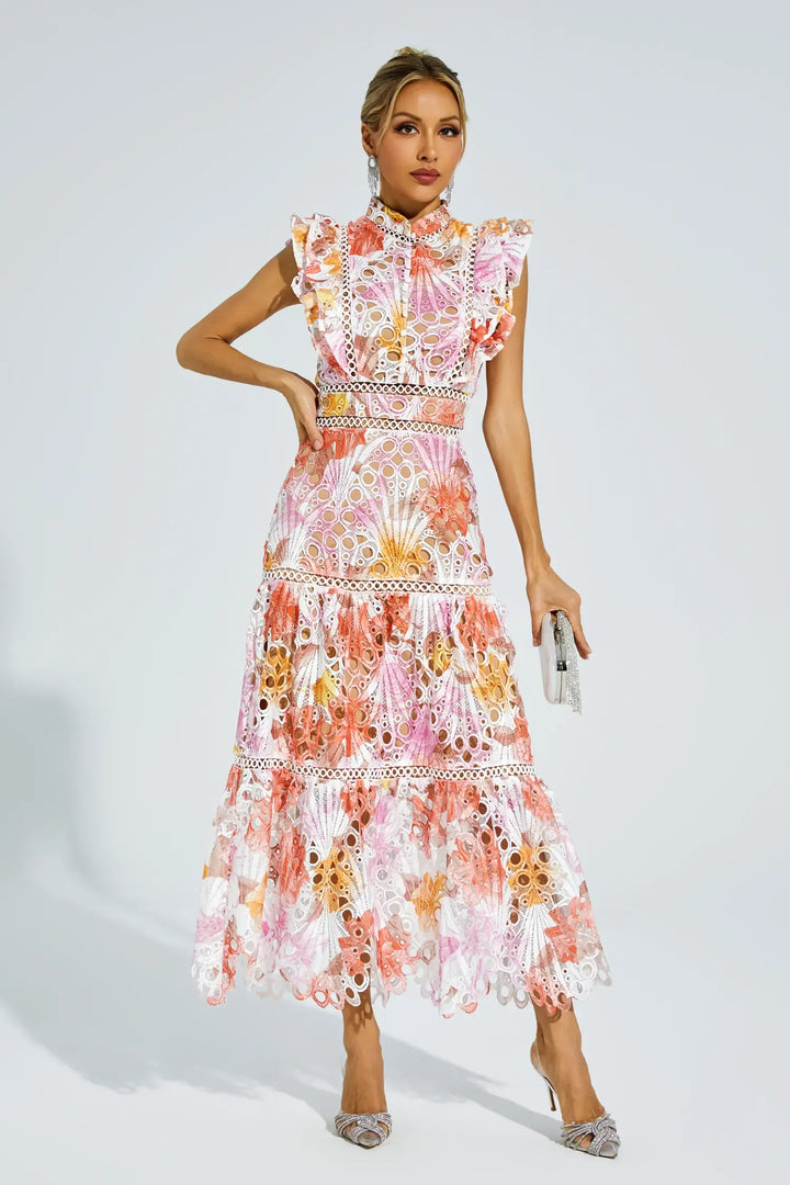 Precy | Hollow Sleeveless Midi Dress