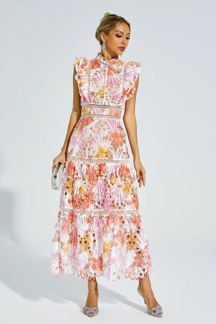 Precy | Hollow Sleeveless Midi Dress