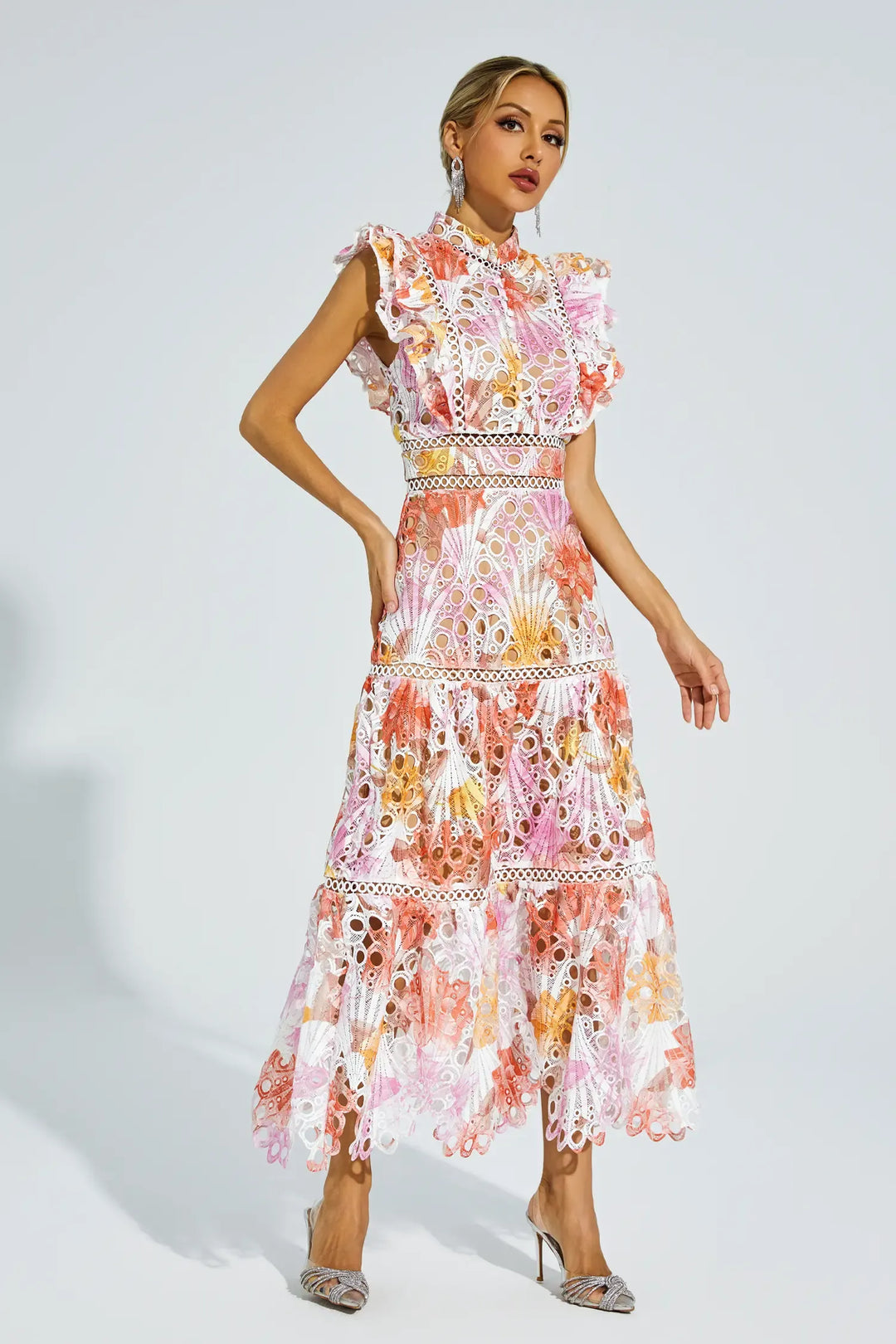 Precy | Hollow Sleeveless Midi Dress