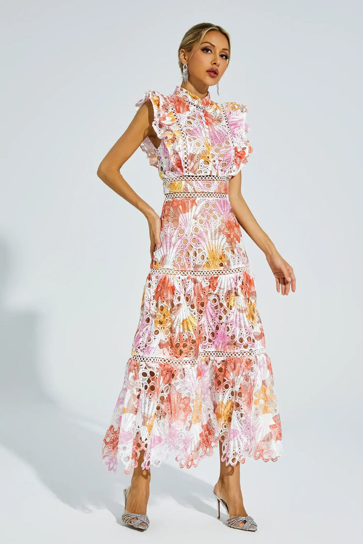 Precy | Hollow Sleeveless Midi Dress