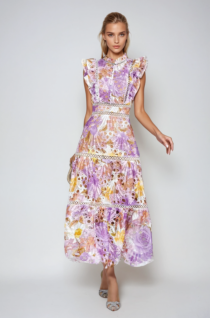 Precy | Hollow Sleeveless Midi Dress