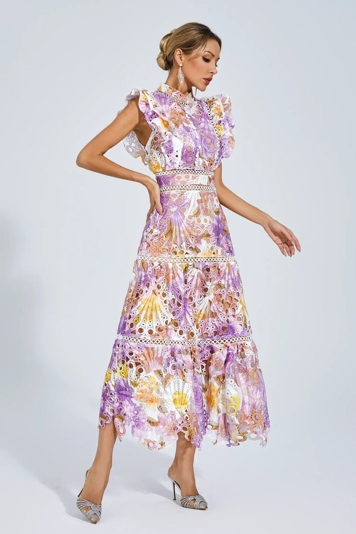 Precy | Hollow Sleeveless Midi Dress
