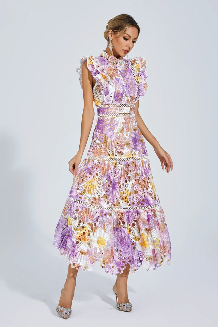 Precy | Hollow Sleeveless Midi Dress