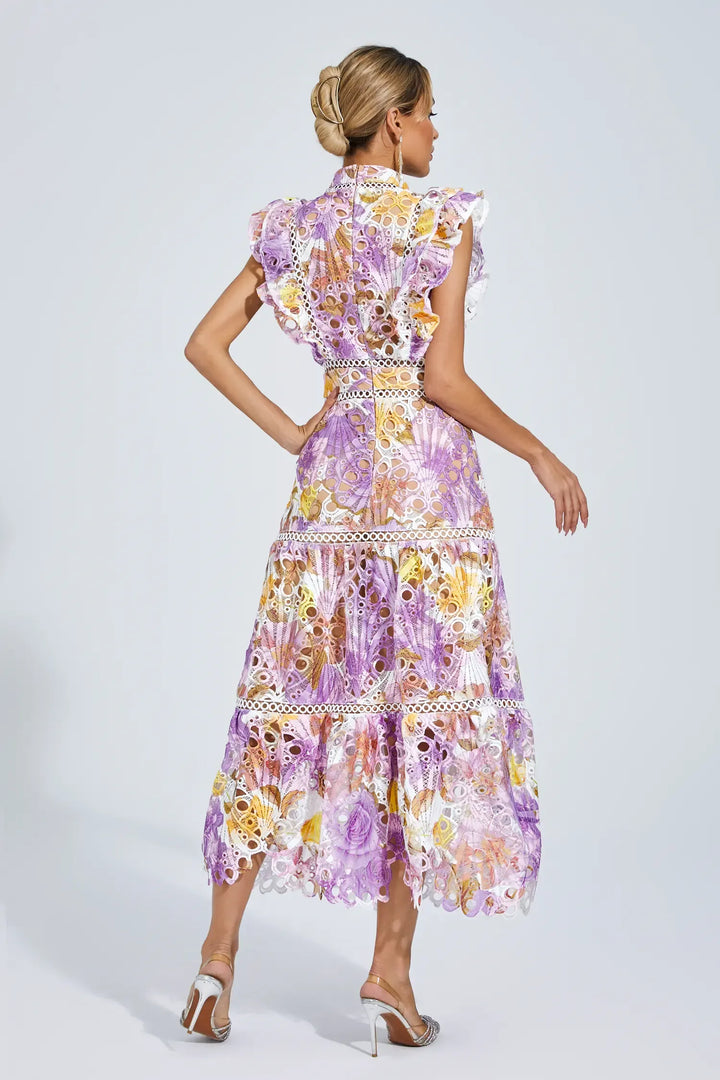 Precy | Hollow Sleeveless Midi Dress