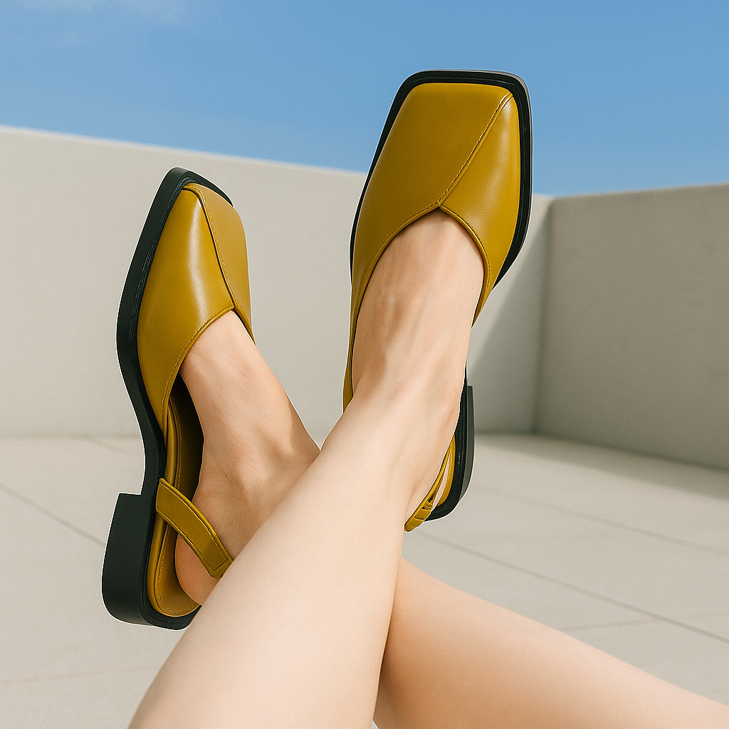 Nora | Black Slingback Flats 4