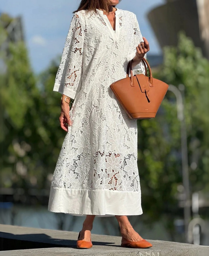 Dahlia | Women's Plus Size White Summer Dress 1