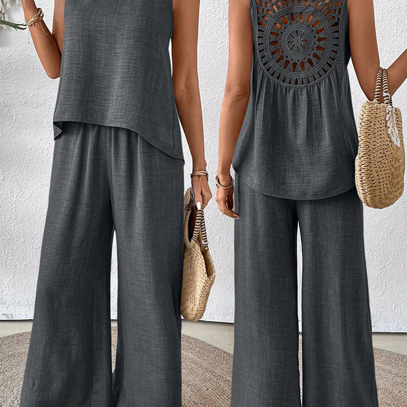 Emma | Women's Outfit Set with Crochet Mesh Cutout 3