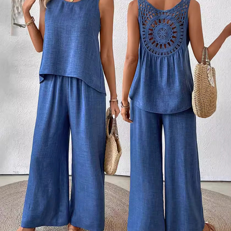 Emma | Women's Outfit Set with Crochet Mesh Cutout 4