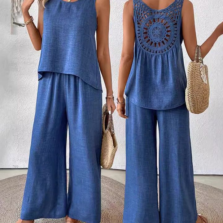 Emma | Women's Outfit Set with Crochet Mesh Cutout 4