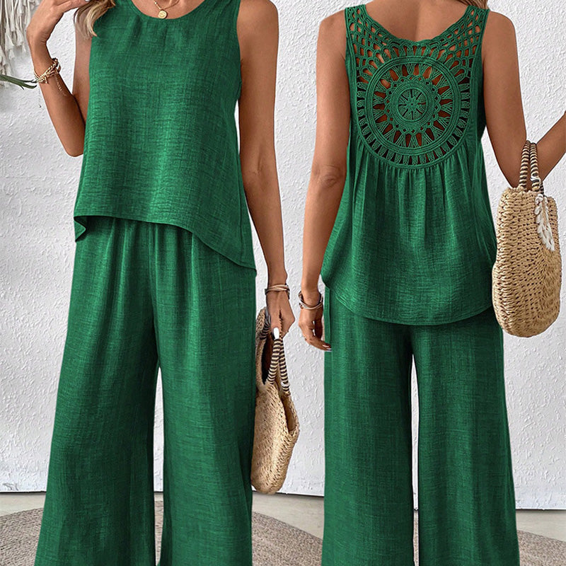 Emma | Women's Outfit Set with Crochet Mesh Cutout 6