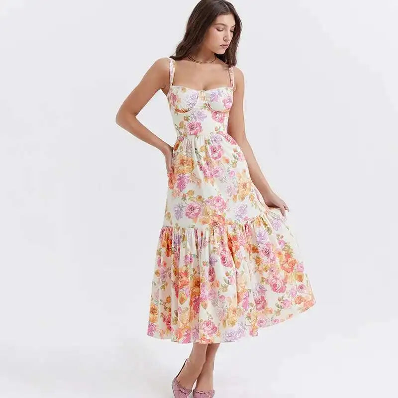 Fleur | Elegant Floral Midi Dress 0