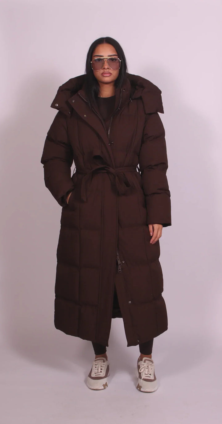 Carmen | Longline Puffer Coat With Belt