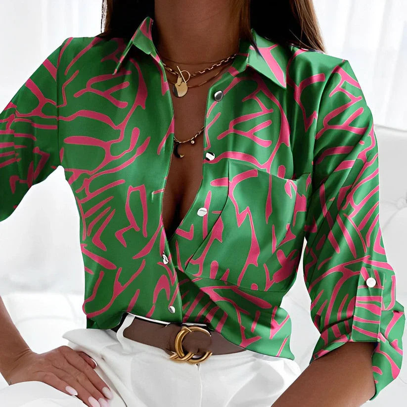 Kaelene | Women's Blouse in Elegant Green 0