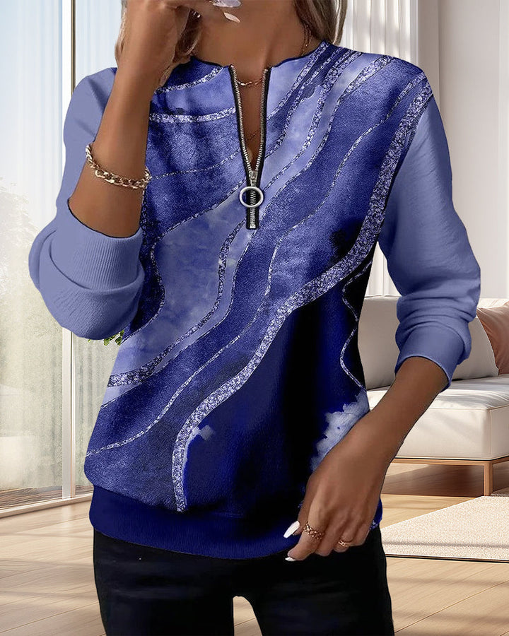 Lera | Half-zip sweatshirt with vintage print 4