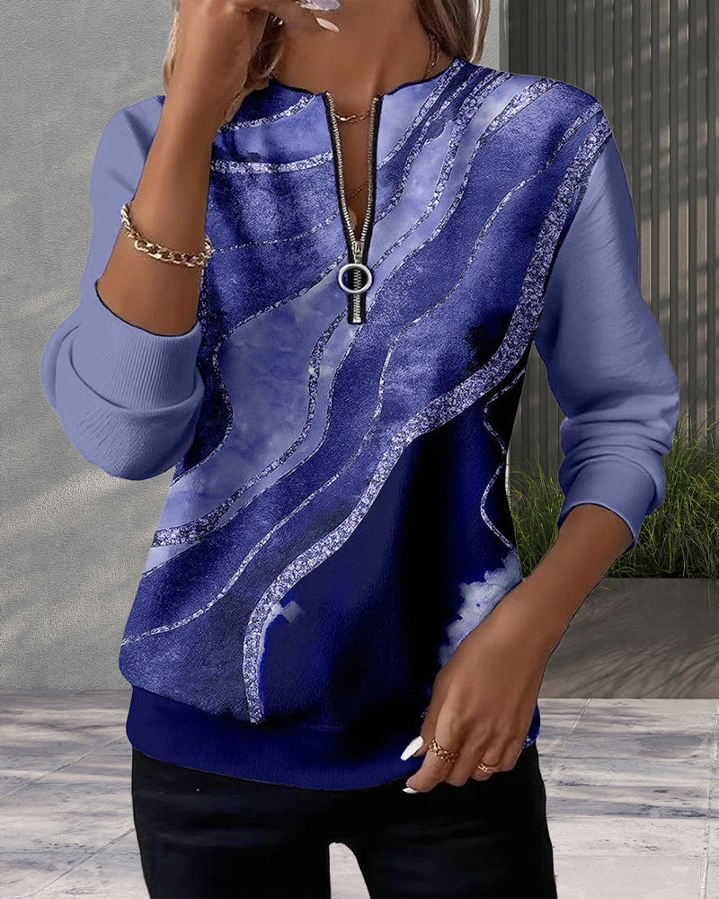 Lera | Half-zip sweatshirt with vintage print 5