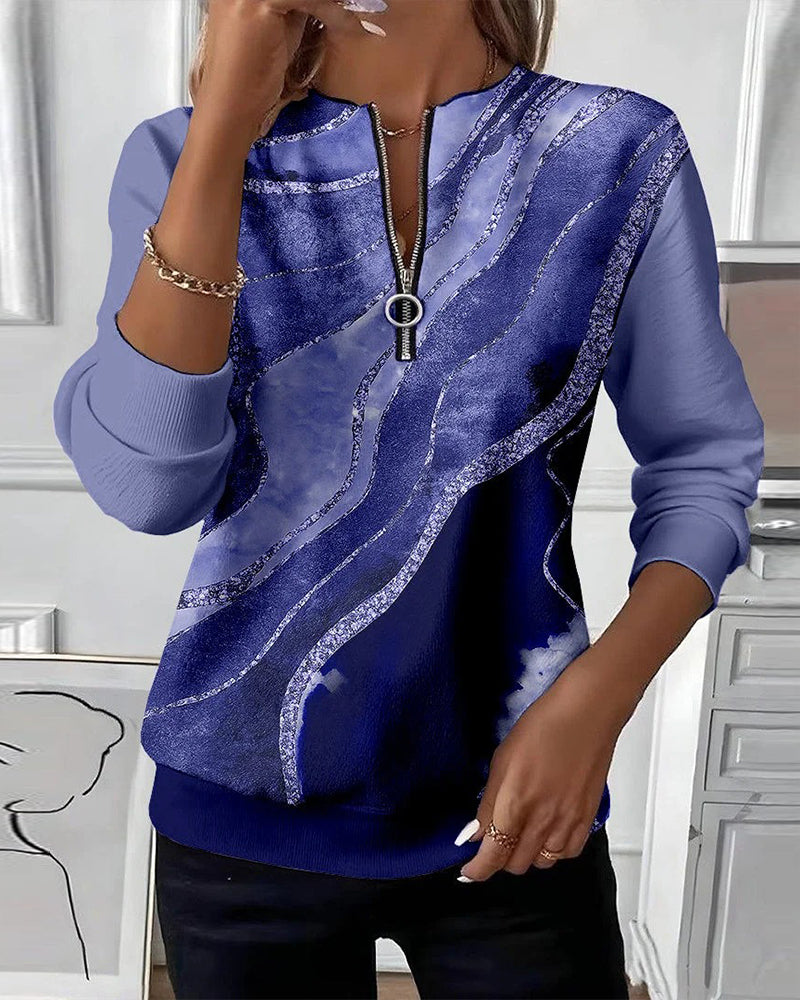 Lera | Half-zip sweatshirt with vintage print 6