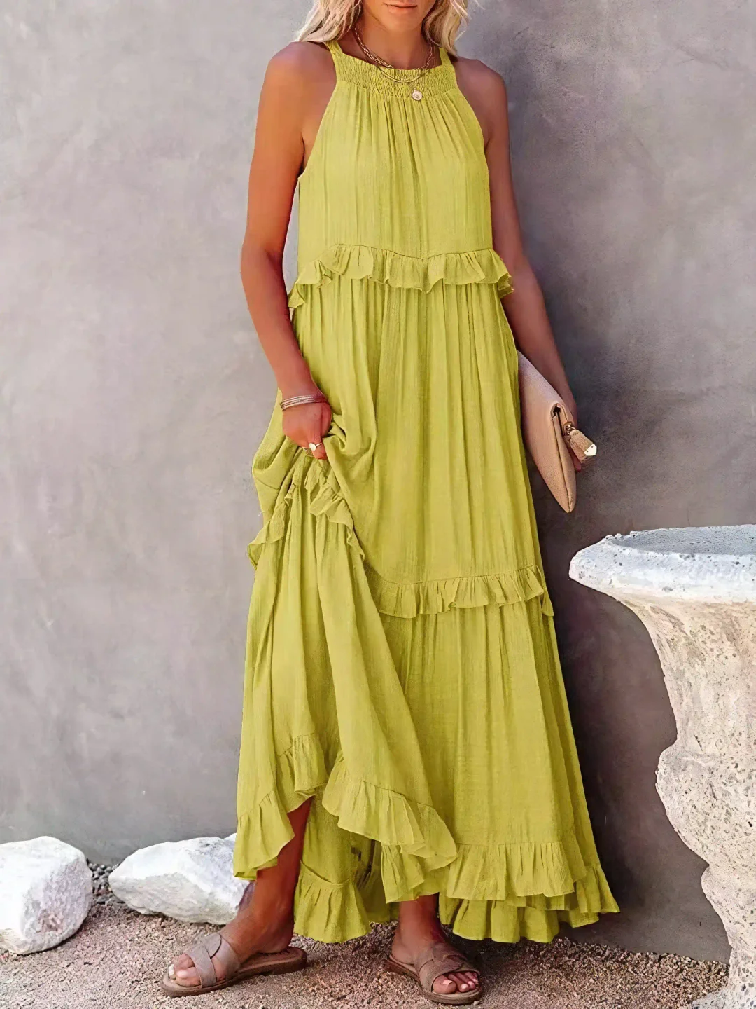 Mabel | Women's White Maxi Dress 10
