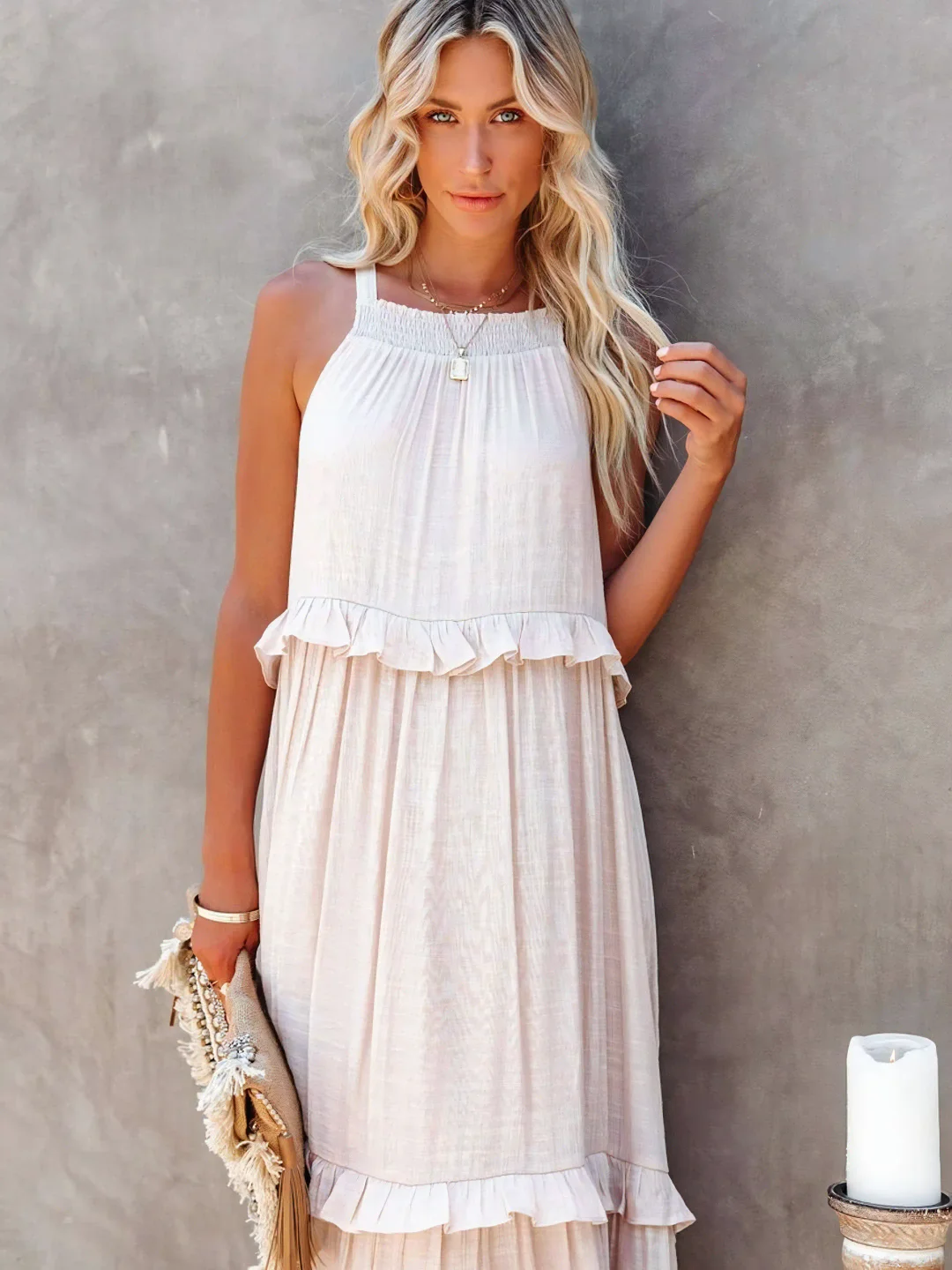 Mabel | Women's White Maxi Dress 4