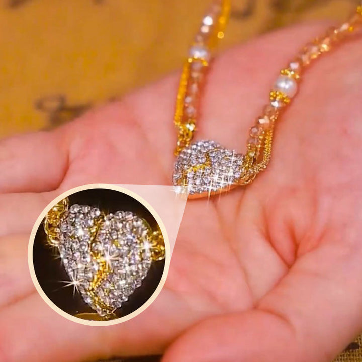 Magnetic necklace with a pair of separated hearts 3