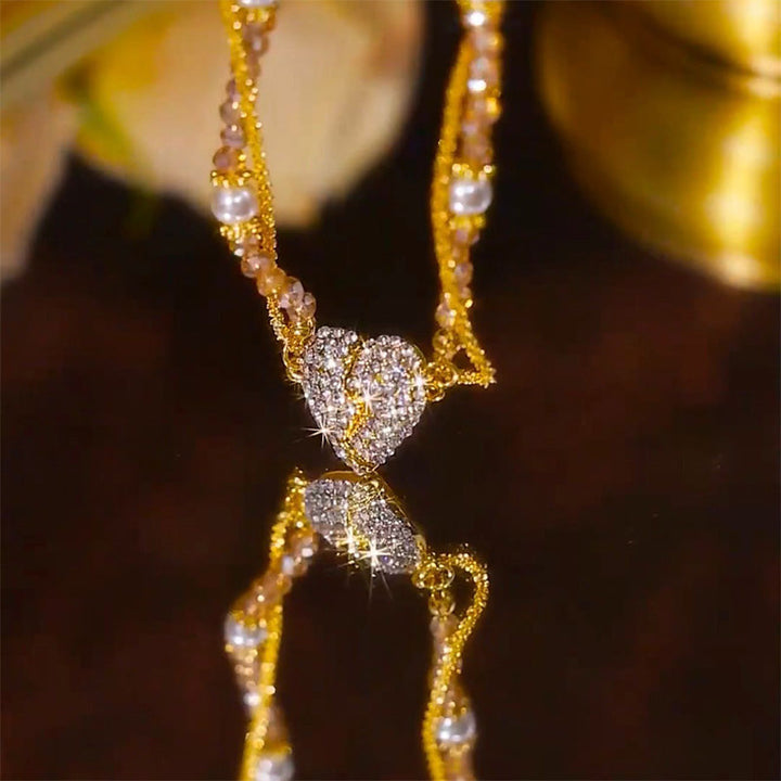 Magnetic necklace with a pair of separated hearts 4