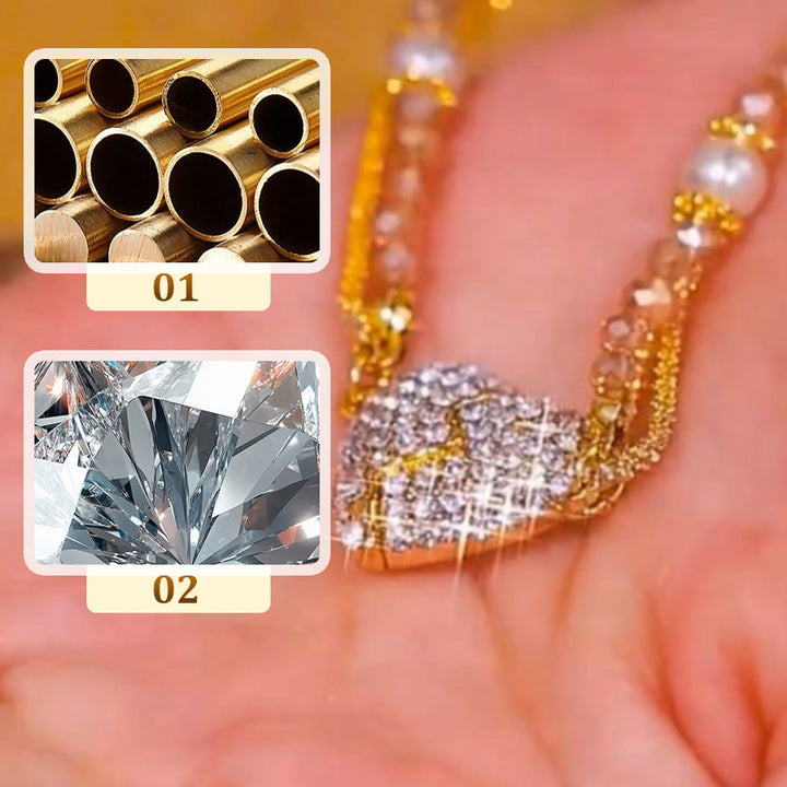 Magnetic necklace with a pair of separated hearts 5