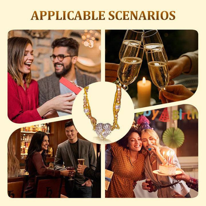 Magnetic necklace with a pair of separated hearts 6