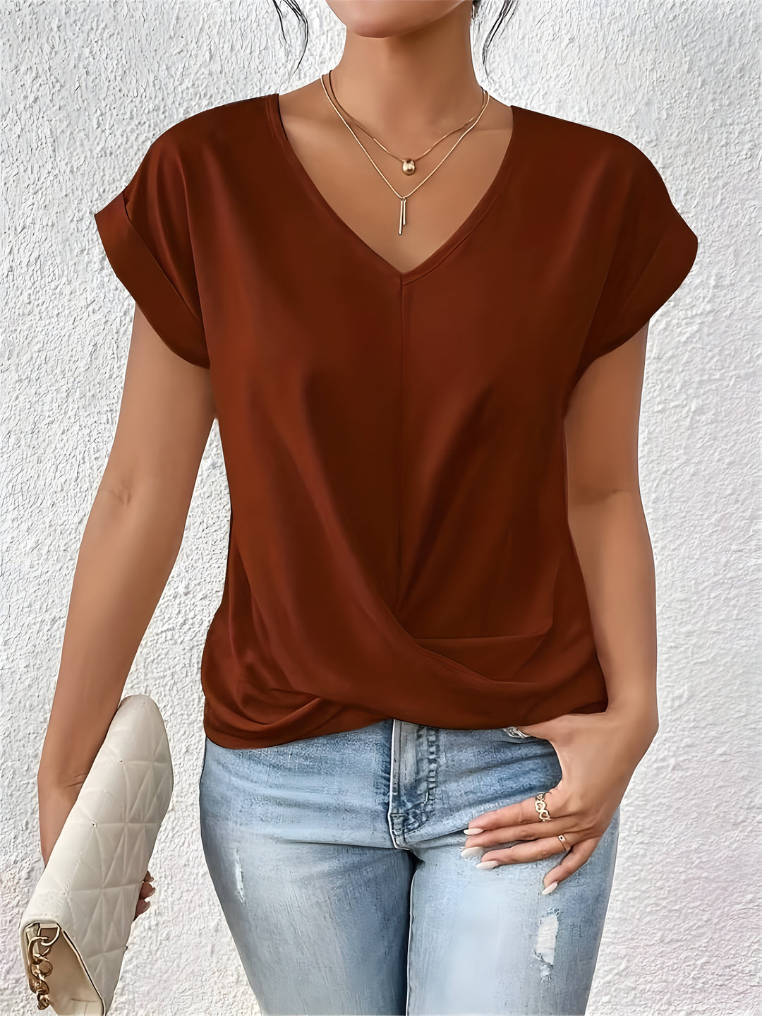 Maia | Twist Front V-Neck Top 2
