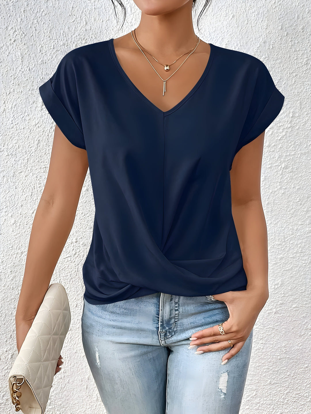 Maia | Twist Front V-Neck Top 3