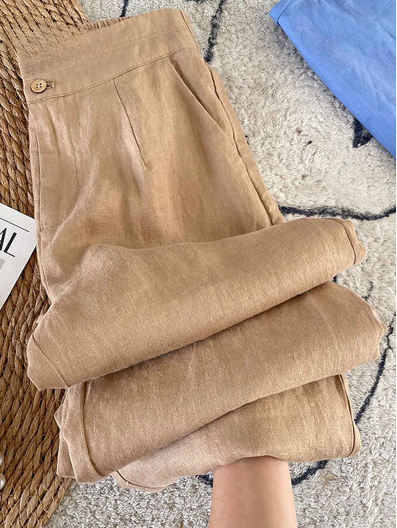 Maia | Women's Linen Wide Leg Trousers 3