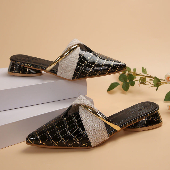Selene | Women's Croc-Embossed Mules 6