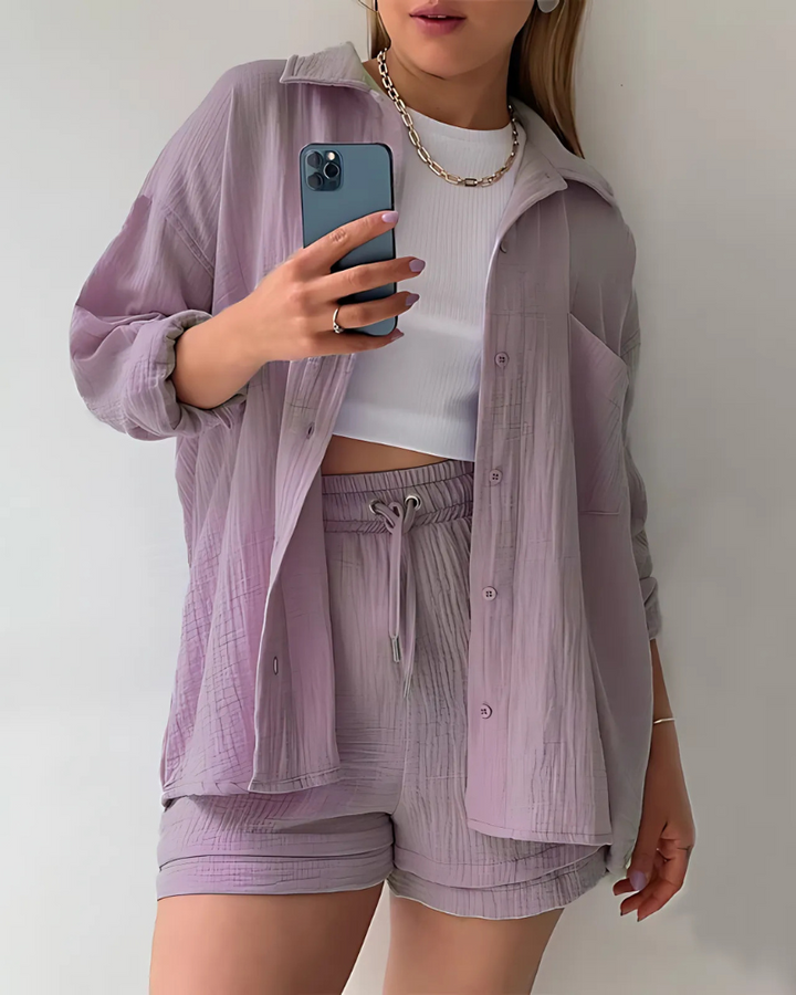 Maylee | Women's Short Set Pajama Shirt And Shorts 2