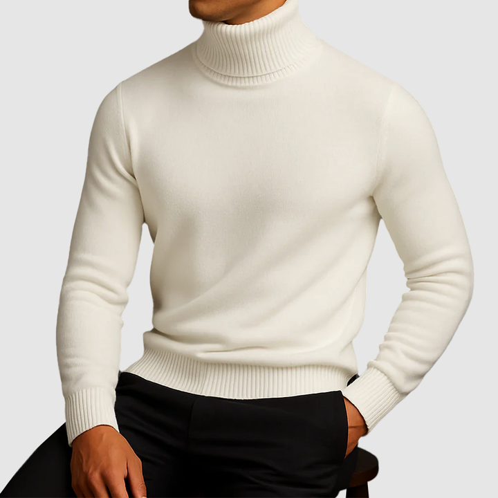 Men’s High-Neck Knit Sweater with Fleece Lining 7