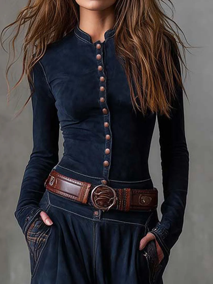 Michelle | Suede dress with belt 2